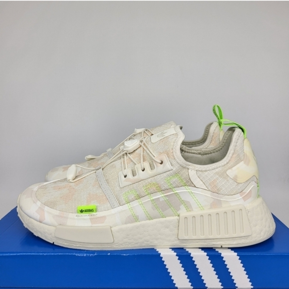 New Adidas NMD_R1 TR 'Off White Solar Green Camo' Men's Running Shoes Size 9.5